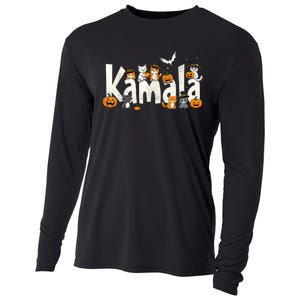 Kamala Halloween Cat Pumpkin Witch Hat Lover Kamala Haris Cooling Performance Long Sleeve Crew