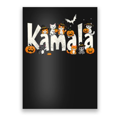 Kamala Halloween Cat Pumpkin Witch Hat Lover Kamala Haris Poster