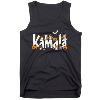 Kamala Halloween Cat Pumpkin Witch Hat Lover Kamala Haris Tank Top