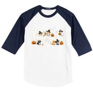 Kamala Halloween Cat Pumpkin Witch Hat Lover Kamala Haris Baseball Sleeve Shirt