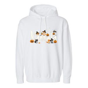 Kamala Halloween Cat Pumpkin Witch Hat Lover Kamala Haris Garment-Dyed Fleece Hoodie