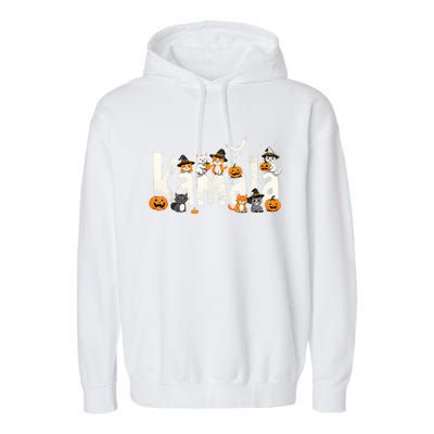 Kamala Halloween Cat Pumpkin Witch Hat Lover Kamala Haris Garment-Dyed Fleece Hoodie