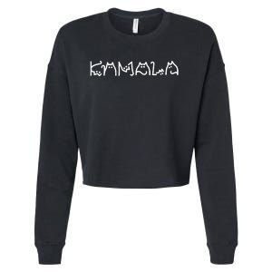 Kamala Harris Cat Lettering Positive Funny Cropped Pullover Crew