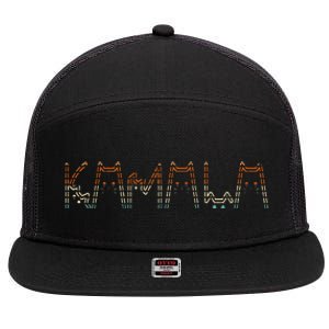 Kamala Harris Cat Lettering Positive Funny Tie Dye 7 Panel Mesh Trucker Snapback Hat