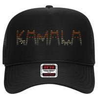 Kamala Harris Cat Lettering Positive Funny Tie Dye High Crown Mesh Back Trucker Hat