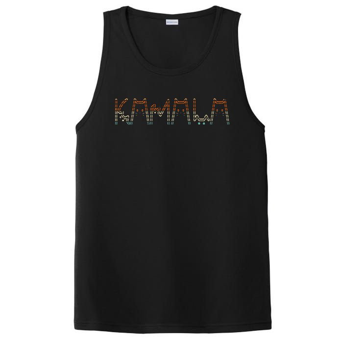 Kamala Harris Cat Lettering Positive Funny Tie Dye PosiCharge Competitor Tank