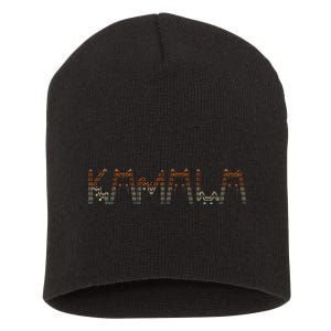 Kamala Harris Cat Lettering Positive Funny Tie Dye Short Acrylic Beanie