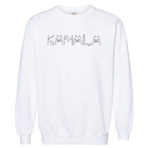 Kamala Harris Cat Lettering Positive Funny Garment-Dyed Sweatshirt