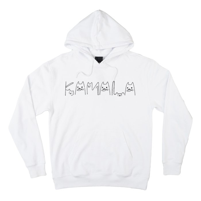 Kamala Harris Cat Lettering Positive Funny Hoodie