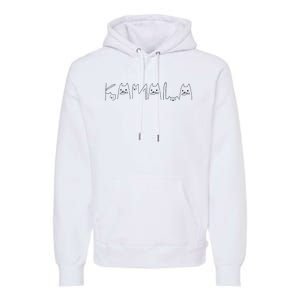 Kamala Harris Cat Lettering Positive Funny Premium Hoodie