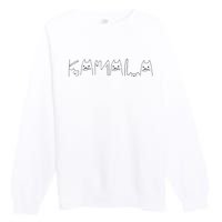 Kamala Harris Cat Lettering Positive Funny Premium Crewneck Sweatshirt