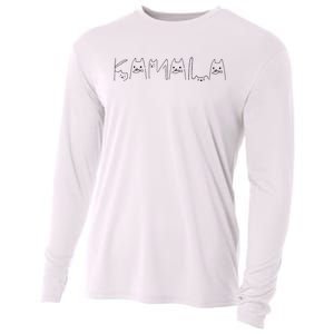 Kamala Harris Cat Lettering Positive Funny Cooling Performance Long Sleeve Crew