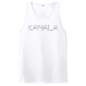 Kamala Harris Cat Lettering Positive Funny PosiCharge Competitor Tank