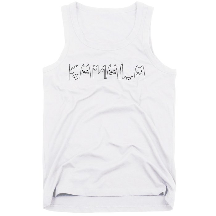 Kamala Harris Cat Lettering Positive Funny Tank Top