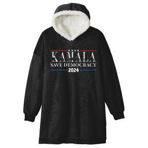 Kamala Harris Cat Lettering Positive Save Democracy Hooded Wearable Blanket