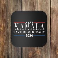 Kamala Harris Cat Lettering Positive Save Democracy Coaster