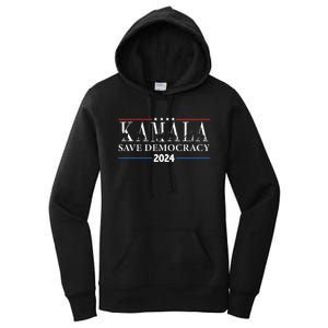 Kamala Harris Cat Lettering Positive Save Democracy Women's Pullover Hoodie