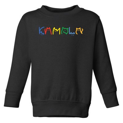 Kamala Harris Cat Lettering Funny Toddler Sweatshirt