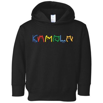 Kamala Harris Cat Lettering Funny Toddler Hoodie