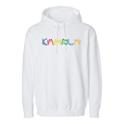 Kamala Harris Cat Lettering Funny Garment-Dyed Fleece Hoodie