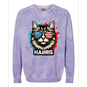 Kamala Harris Cat Ladies 2024 The Presidential Campaign 2024 Colorblast Crewneck Sweatshirt