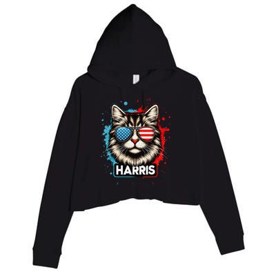 Kamala Harris Cat Ladies 2024 The Presidential Campaign 2024 Crop Fleece Hoodie