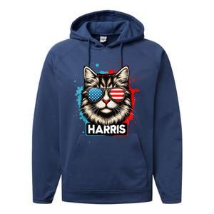 Kamala Harris Cat Ladies 2024 The Presidential Campaign 2024 Performance Fleece Hoodie