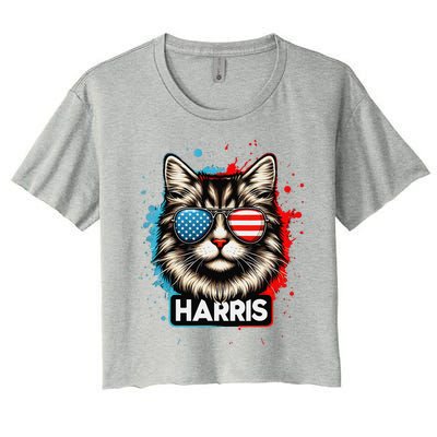 Kamala Harris Cat Ladies 2024 The Presidential Campaign 2024 Women's Crop Top Tee