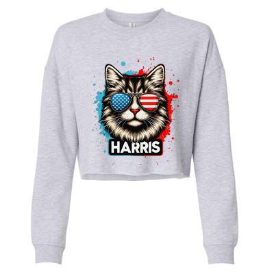 Kamala Harris Cat Ladies 2024 The Presidential Campaign 2024 Cropped Pullover Crew