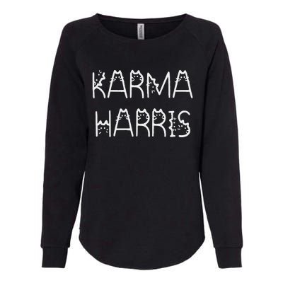 Kamala Harris Cat Lettering Positive Funny Womens California Wash Sweatshirt