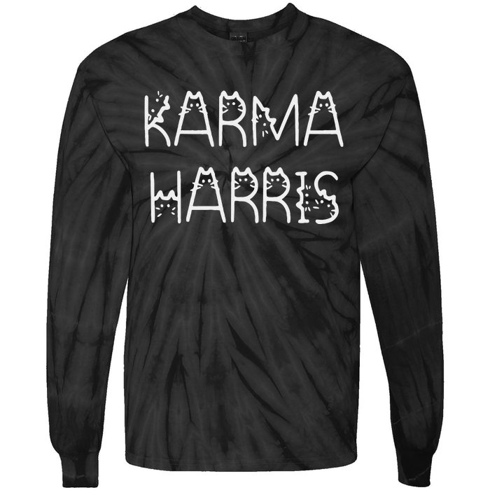 Kamala Harris Cat Lettering Positive Funny Tie-Dye Long Sleeve Shirt