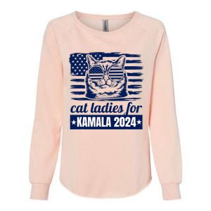 Kamala Harris Cat Lady 2024 Feminine Women Voting Funny Womens California Wash Sweatshirt