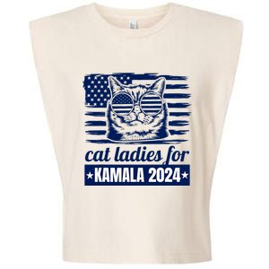 Kamala Harris Cat Lady 2024 Feminine Women Voting Funny Garment-Dyed Women's Muscle Tee