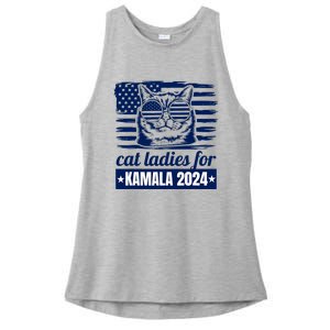 Kamala Harris Cat Lady 2024 Feminine Women Voting Funny Ladies PosiCharge Tri-Blend Wicking Tank