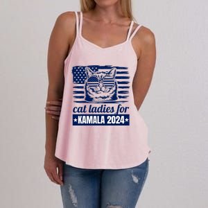 Kamala Harris Cat Lady 2024 Feminine Women Voting Funny Women's Strappy Tank