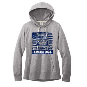 Kamala Harris Cat Lady 2024 Feminine Women Voting Funny Women's Fleece Hoodie