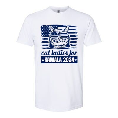 Kamala Harris Cat Lady 2024 Feminine Women Voting Funny Softstyle® CVC T-Shirt