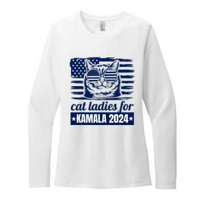 Kamala Harris Cat Lady 2024 Feminine Women Voting Funny Womens CVC Long Sleeve Shirt