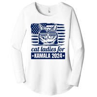 Kamala Harris Cat Lady 2024 Feminine Women Voting Funny Women's Perfect Tri Tunic Long Sleeve Shirt