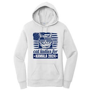 Kamala Harris Cat Lady 2024 Feminine Women Voting Funny Women's Pullover Hoodie