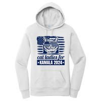 Kamala Harris Cat Lady 2024 Feminine Women Voting Funny Women's Pullover Hoodie