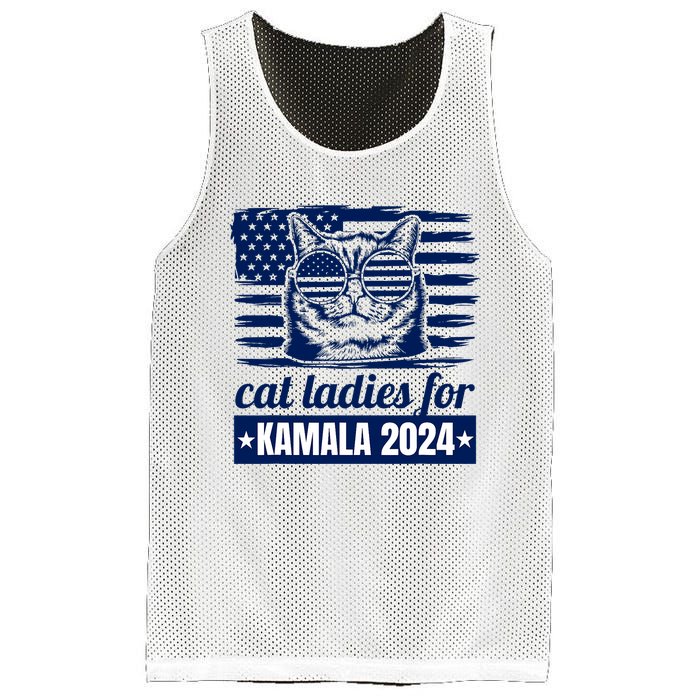 Kamala Harris Cat Lady 2024 Feminine Women Voting Funny Mesh Reversible Basketball Jersey Tank