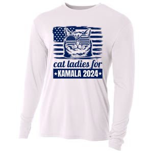 Kamala Harris Cat Lady 2024 Feminine Women Voting Funny Cooling Performance Long Sleeve Crew