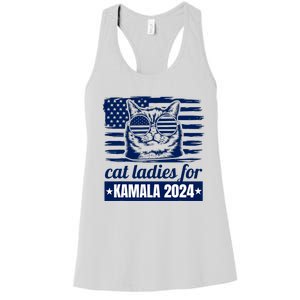 Kamala Harris Cat Lady 2024 Feminine Women Voting Funny Women's Racerback Tank