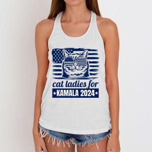 Kamala Harris Cat Lady 2024 Feminine Women Voting Funny Women's Knotted Racerback Tank