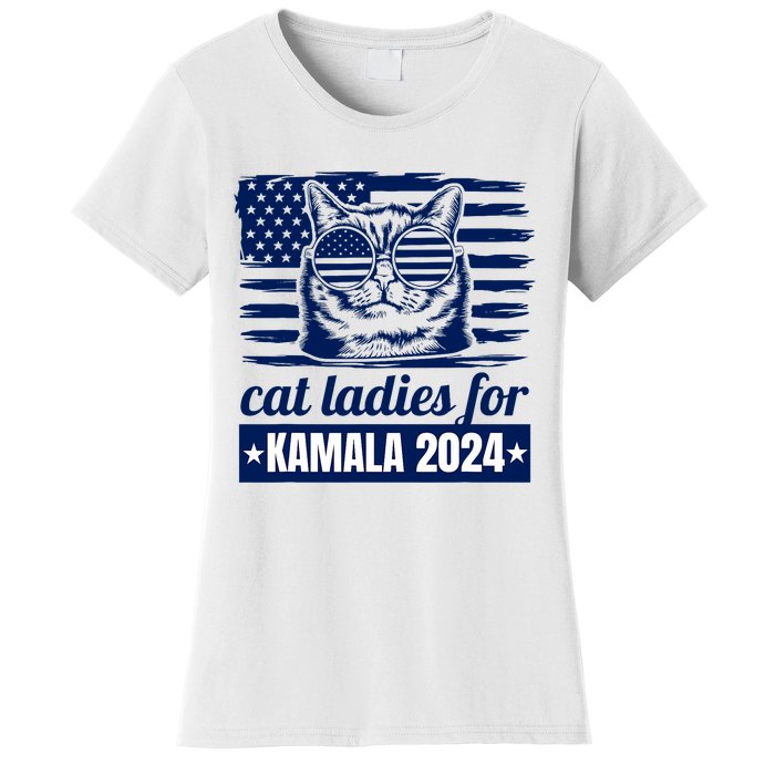 Kamala Harris Cat Lady 2024 Feminine Women Voting Funny Women's T-Shirt