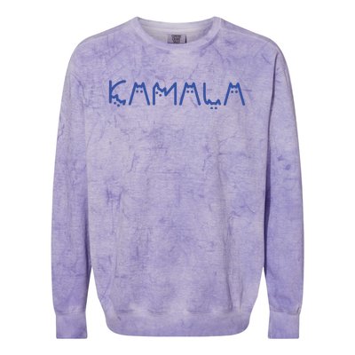 Kamala Harris Cat Lettering Positive Funny Colorblast Crewneck Sweatshirt