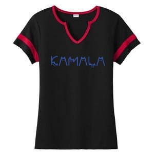 Kamala Harris Cat Lettering Positive Funny Ladies Halftime Notch Neck Tee