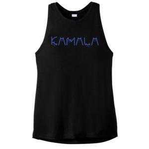 Kamala Harris Cat Lettering Positive Funny Ladies PosiCharge Tri-Blend Wicking Tank