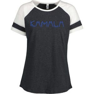 Kamala Harris Cat Lettering Positive Funny Enza Ladies Jersey Colorblock Tee